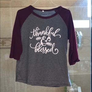 Baseball shirt - thanksgiving theme.